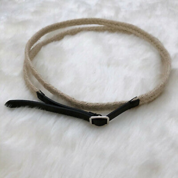 J Jill Natural Jute & Leather Double Wrap Belt - Picture 4 of 6